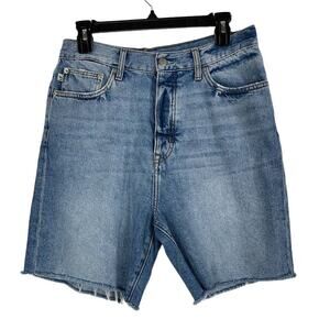Lovers + Friends shorts blue Devon high rise 90's cut off